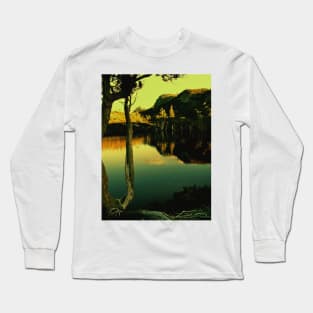 Tasmanian mountain tarn at sunset Long Sleeve T-Shirt